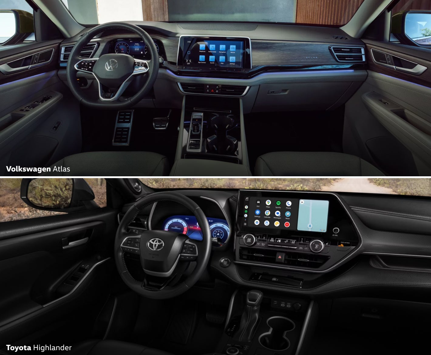 Volkswagen Atlas vs. Toyota Highlander interior comparison