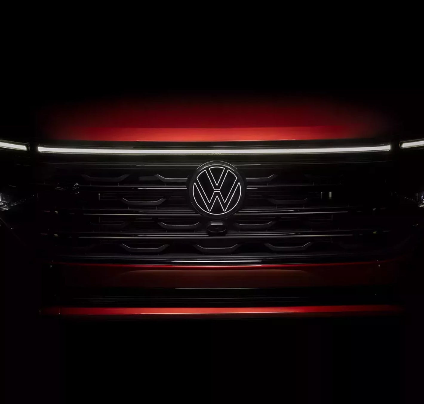 Close up of the Volkswagen emblem